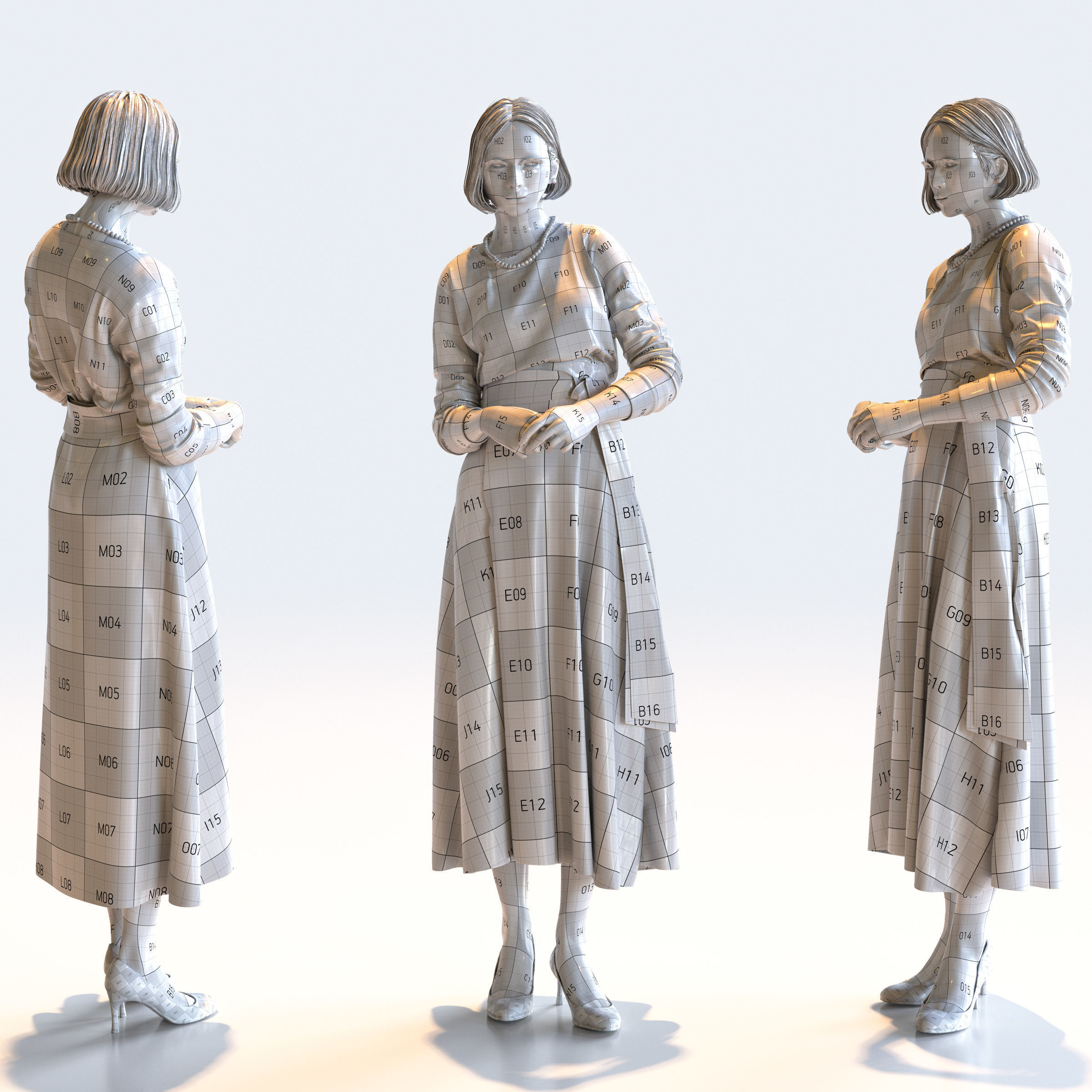 Posed Asian Smart Casual Woman - 5 Pack 4 - S1-F4F 3D model_4