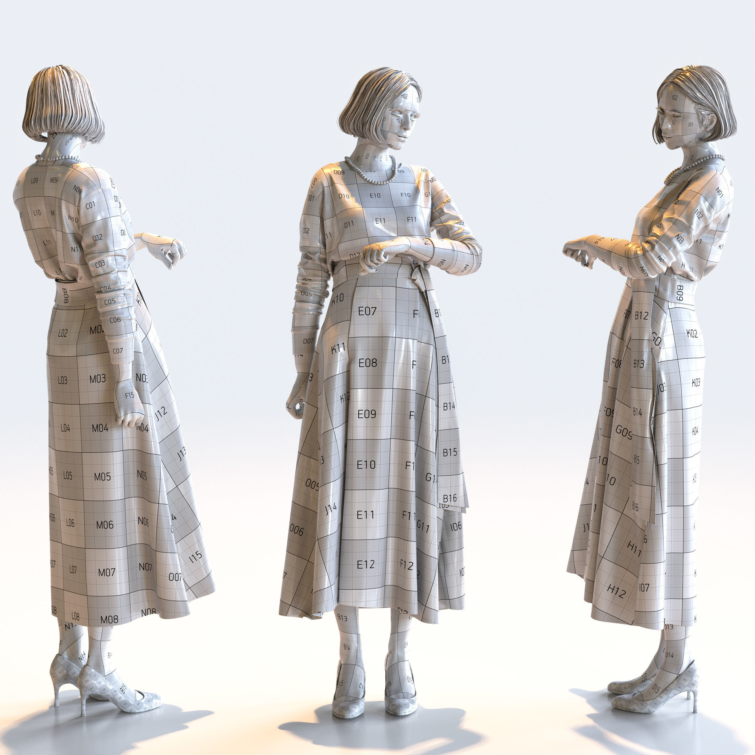 Posed Asian Smart Casual Woman - 5 Pack 4 - S1-F4F 3D model_10