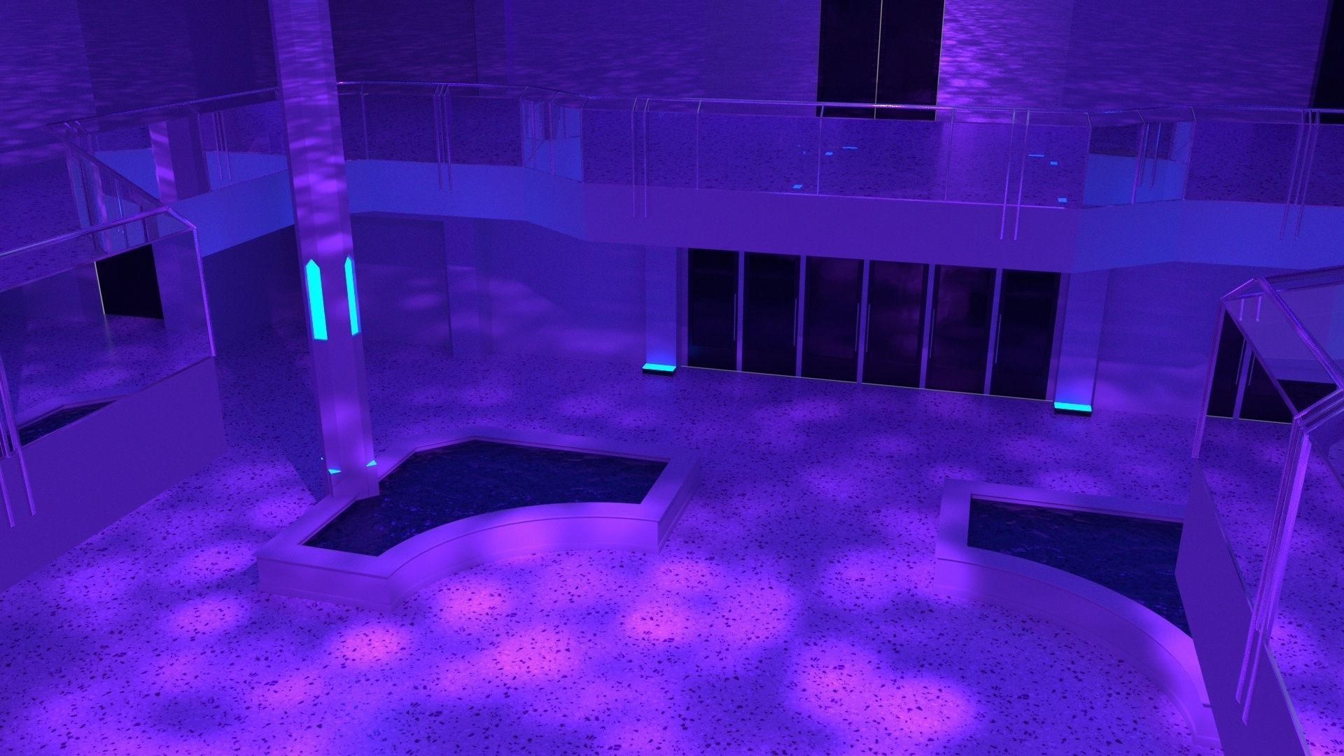 Night Club Event Space 3D model_4