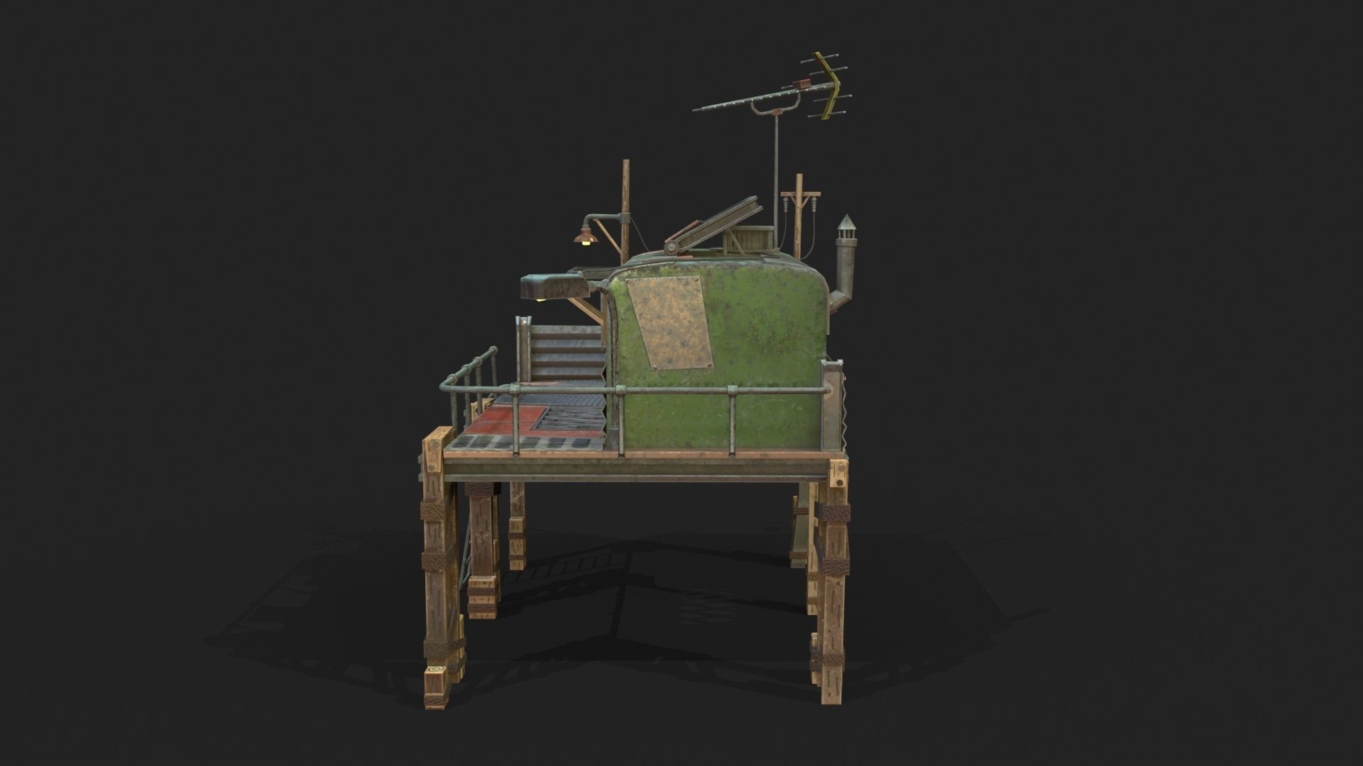 Metal Shack Low-poly 3D model_3