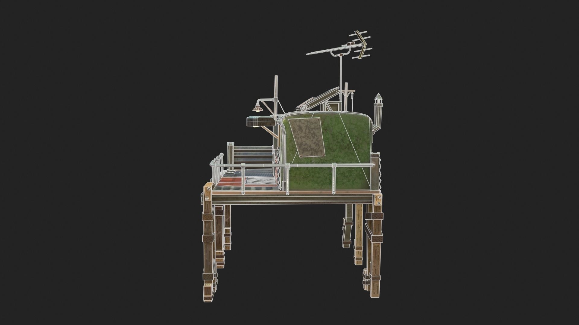 Metal Shack Low-poly 3D model_12