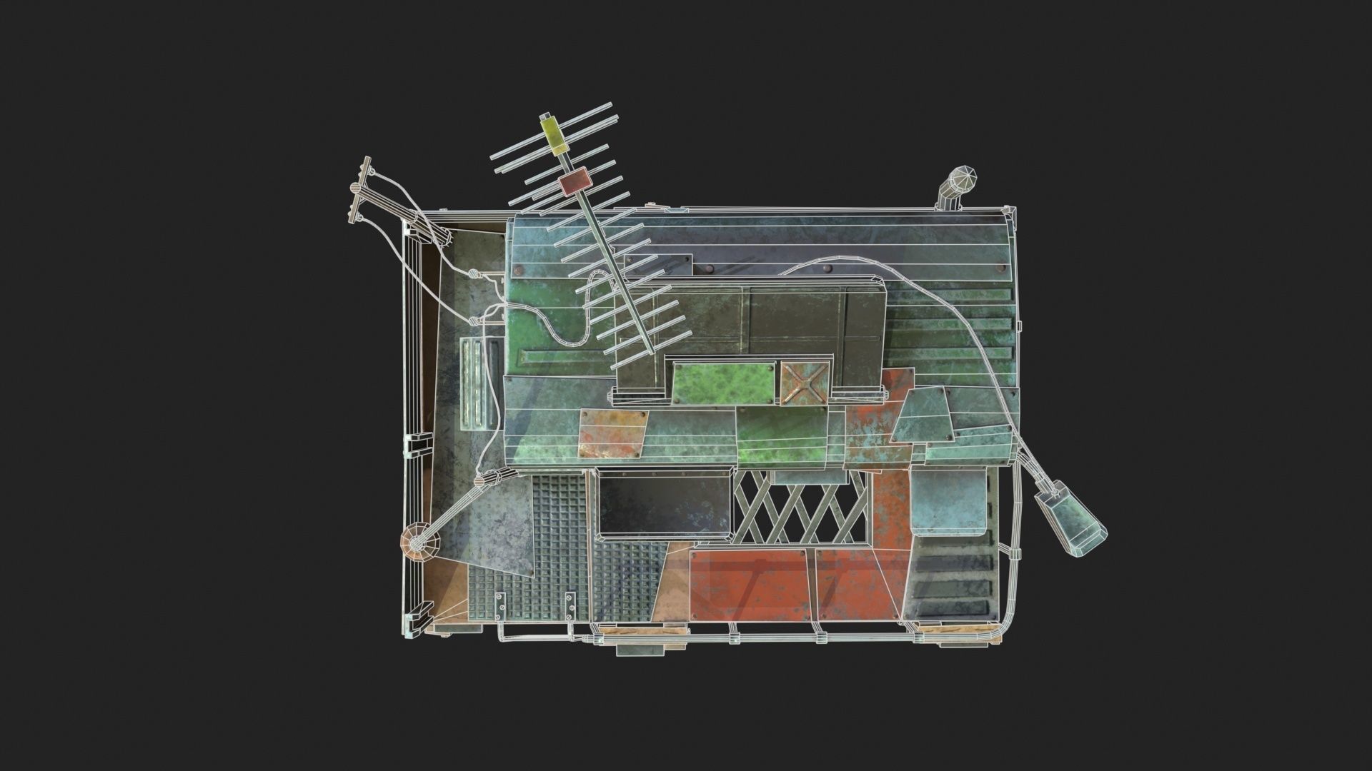 Metal Shack Low-poly 3D model_17