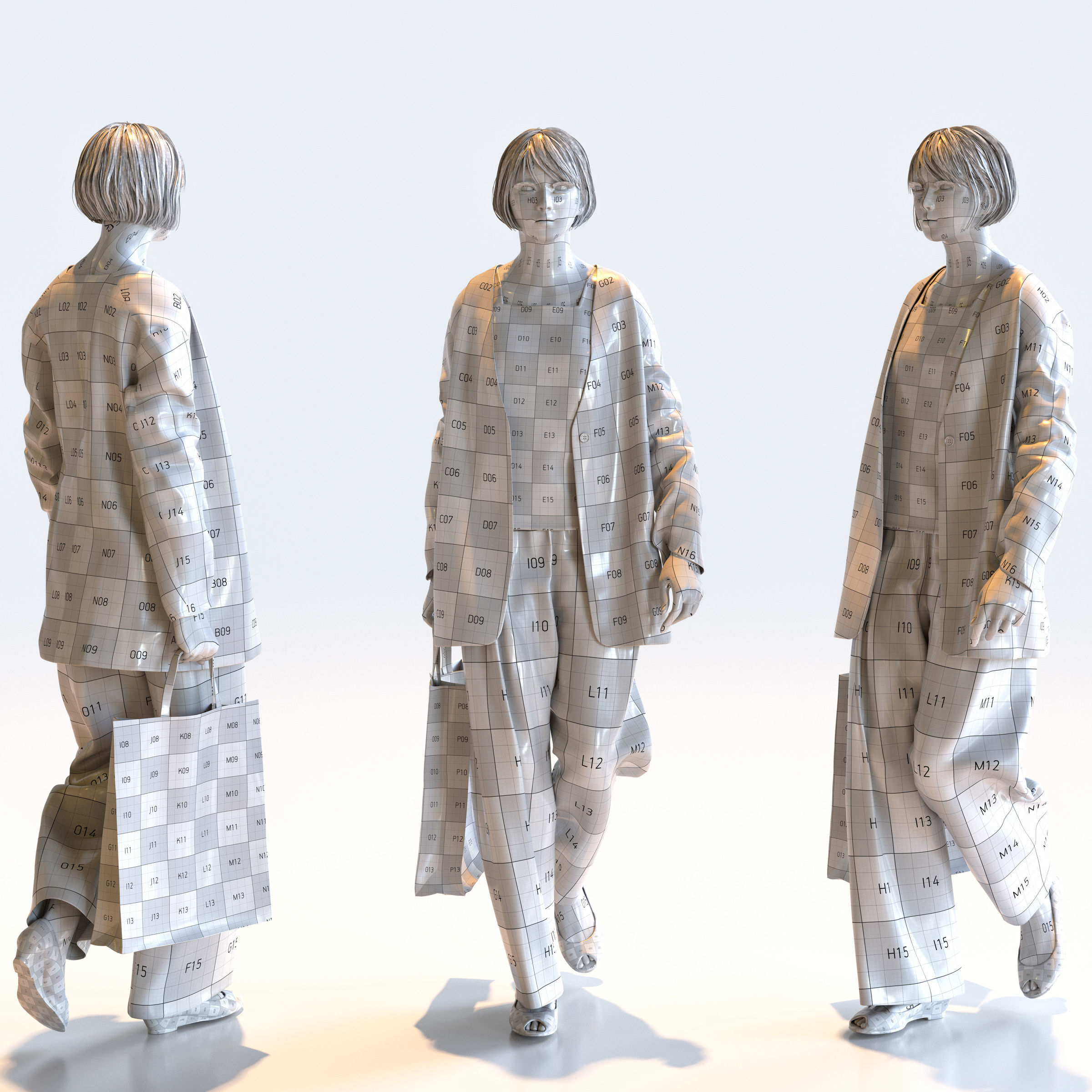 Posed Asian Smart Casual Woman - 5 Pack 5 - S1-F5H 3D model_16