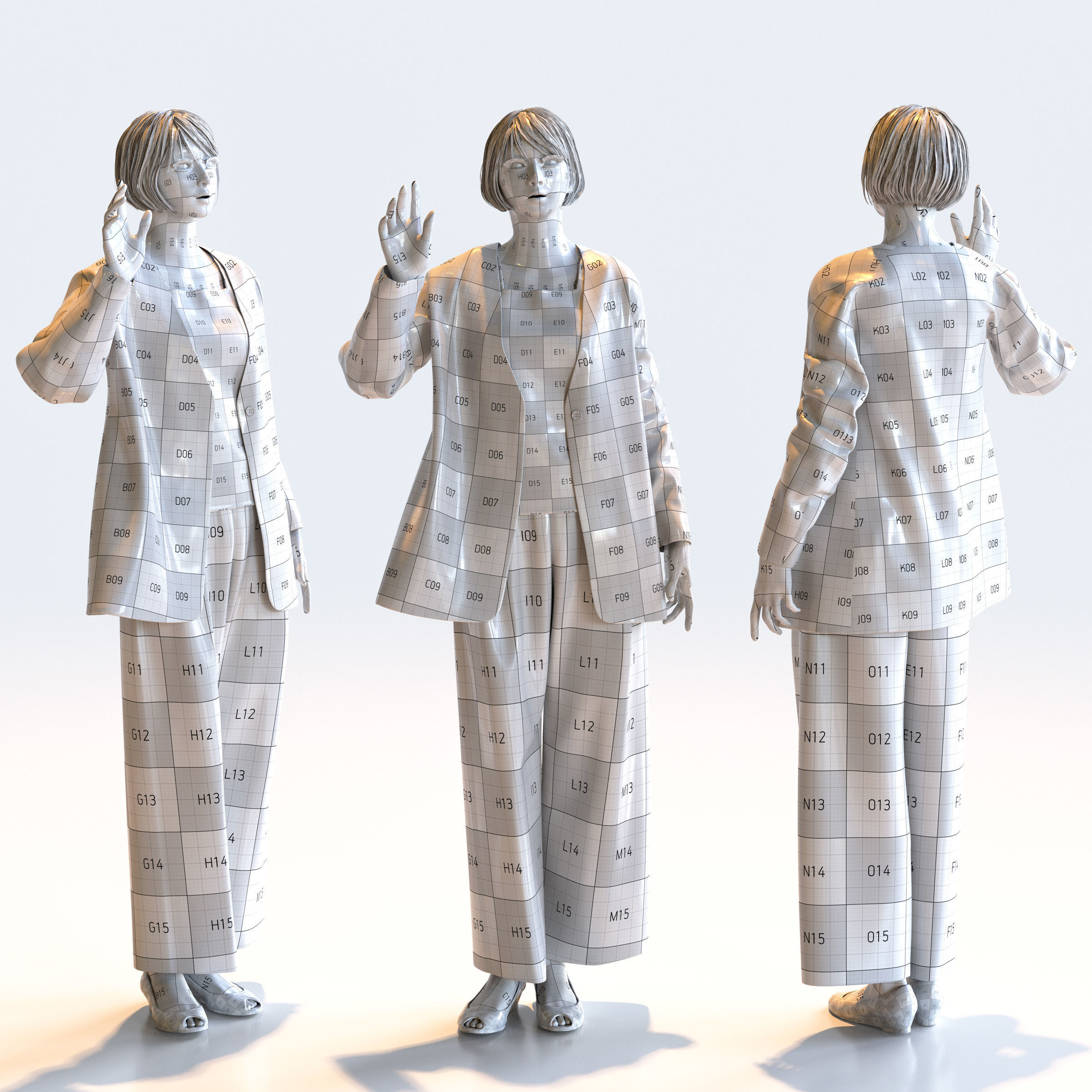 Posed Asian Smart Casual Woman - 5 Pack 5 - S1-F5H 3D model_7