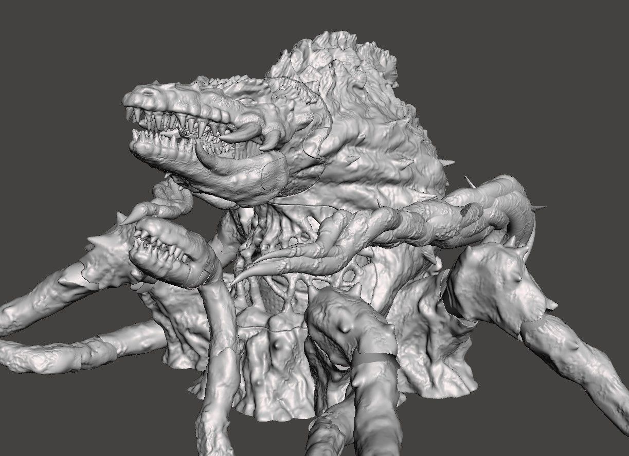 BIOLLANTE - GODZILLA KAIJU ARTICULATED HIGH-POLY STL 3D PRINTING 3D print model_7