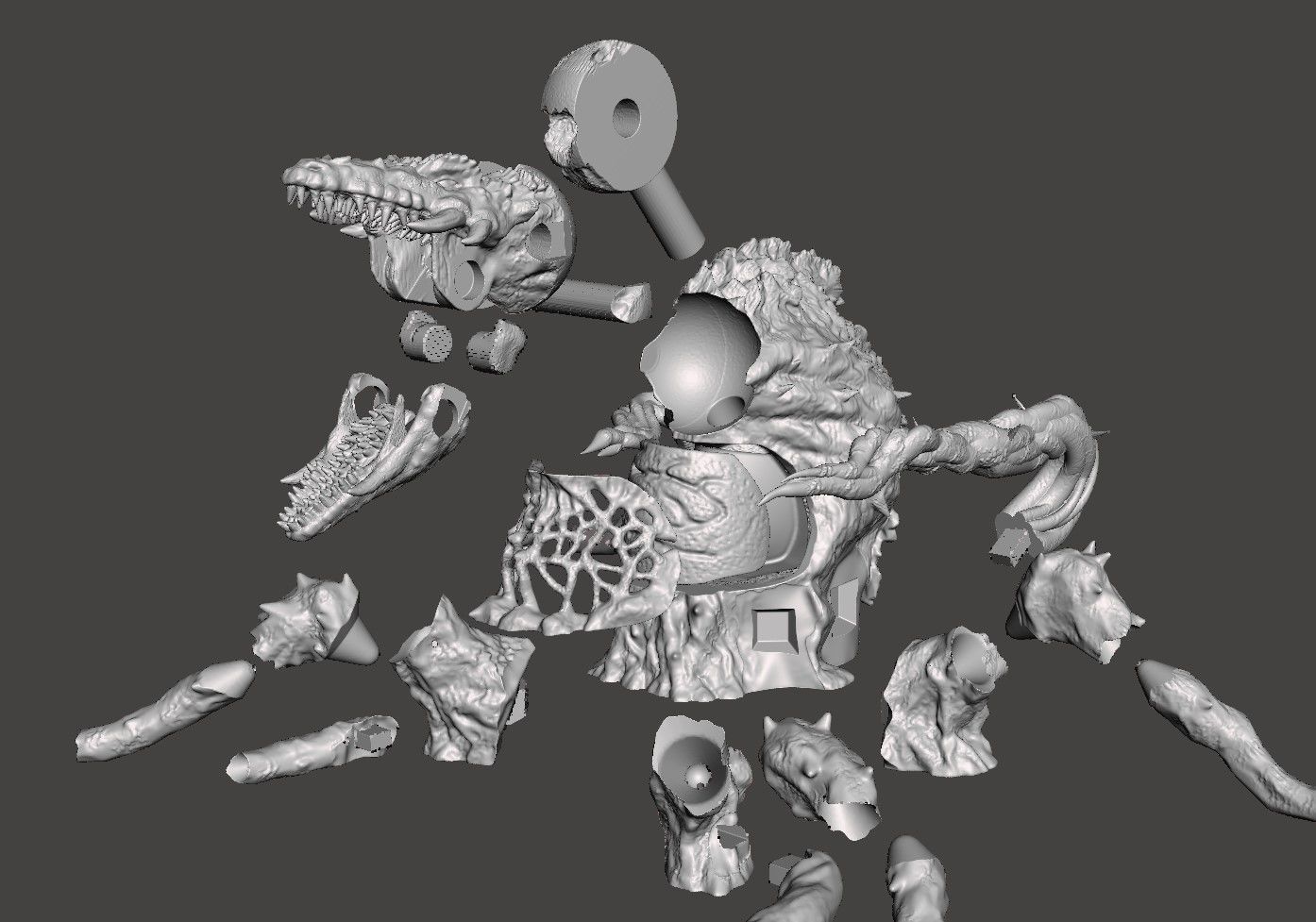 BIOLLANTE - GODZILLA KAIJU ARTICULATED HIGH-POLY STL 3D PRINTING 3D print model_1