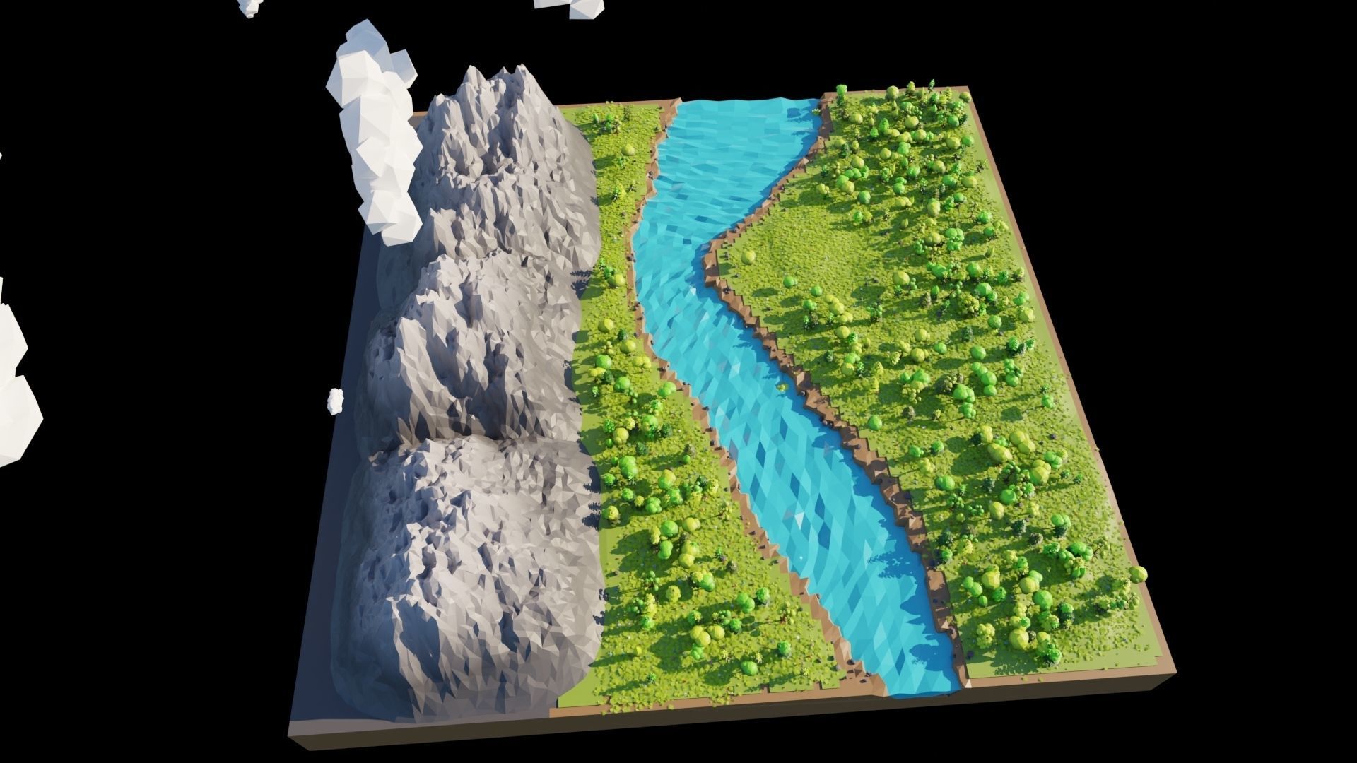 Mountain Scene  Low-poly 3D model_13