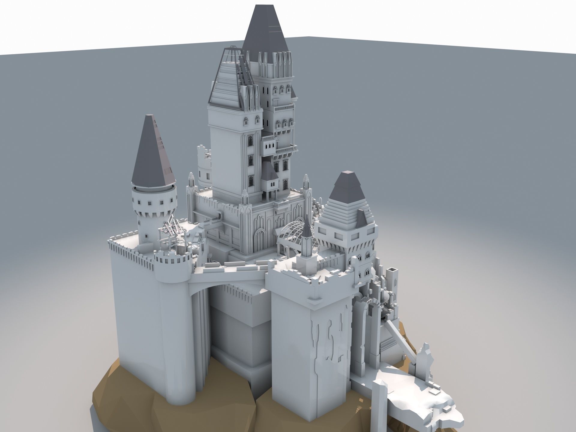 Castle Ruins 3D model_2