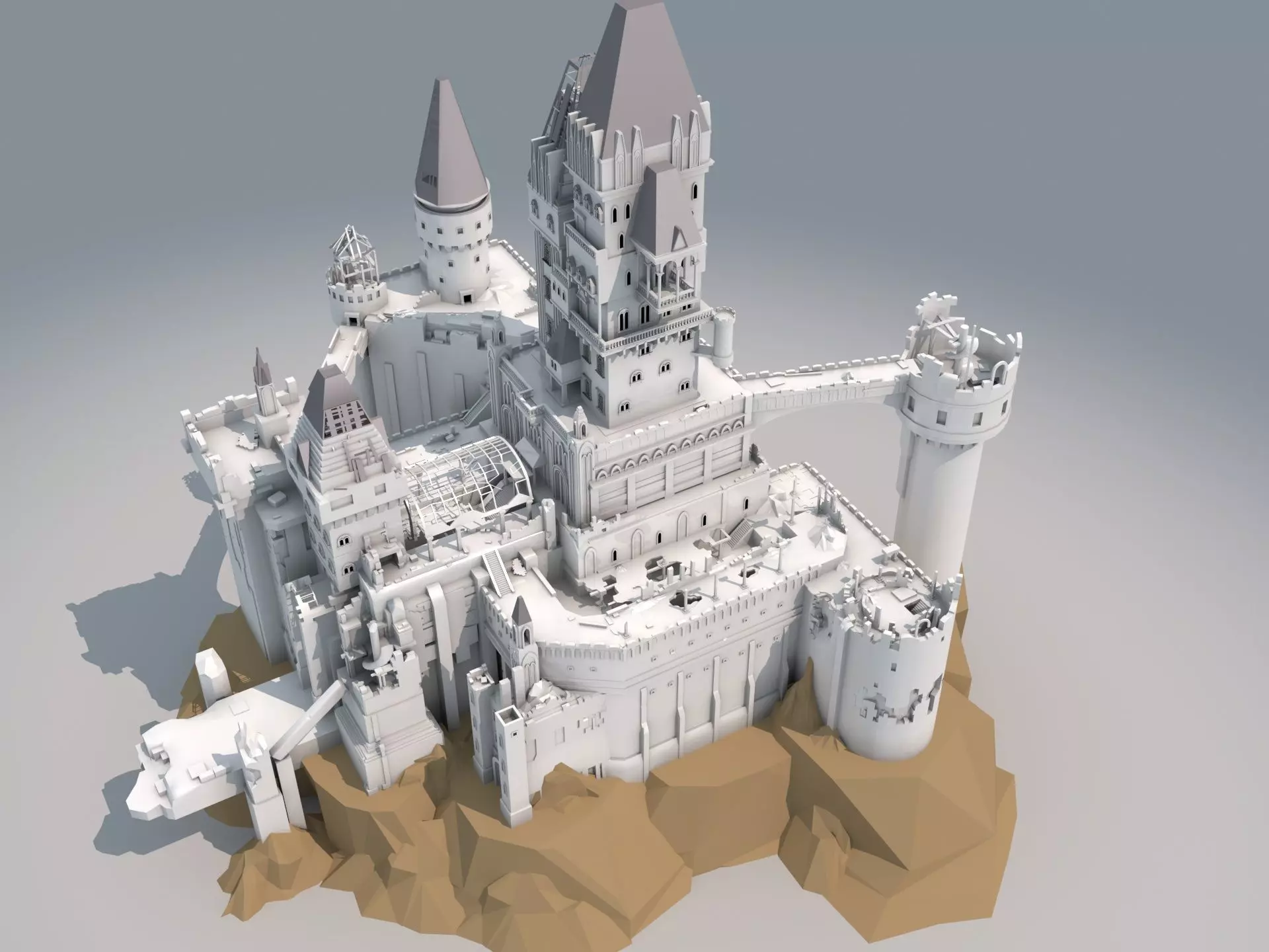 Castle Ruins 3D model_0