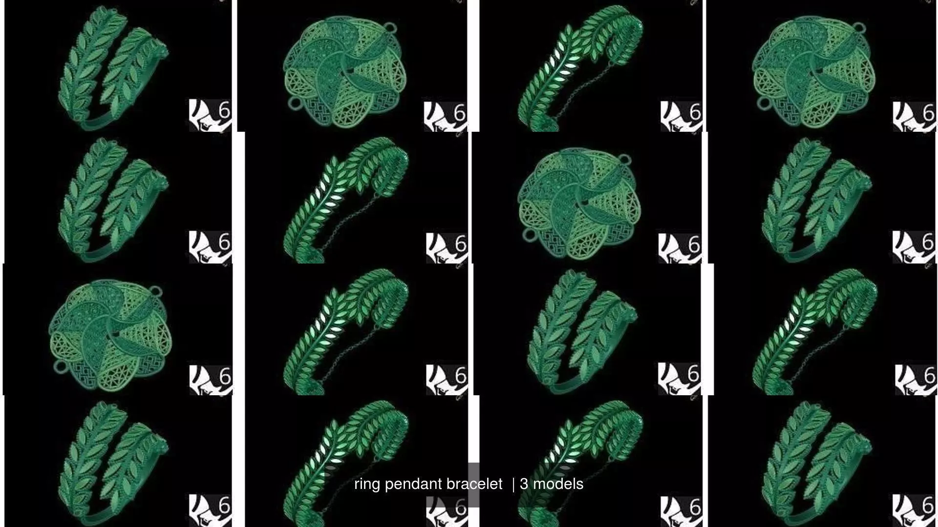ring pendant bracelet  3D Model Collection_0