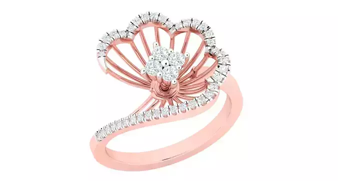 Solitaire Engagement Wedding Ring Cluster Flower Ring