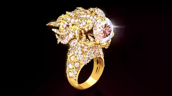 Luxury Diamond Dragon Ring