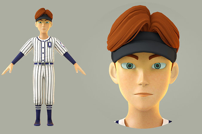 cartoon boy Low-poly 3D model