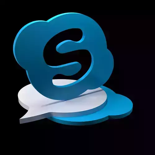 Skype logo Icon Low-poly 3D model Low-poly 3D model