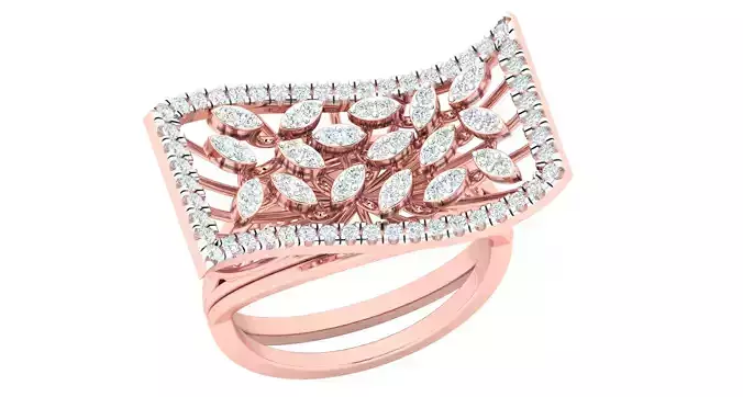 Solitaire Engagement Wedding Ring Cluster Flower Ring