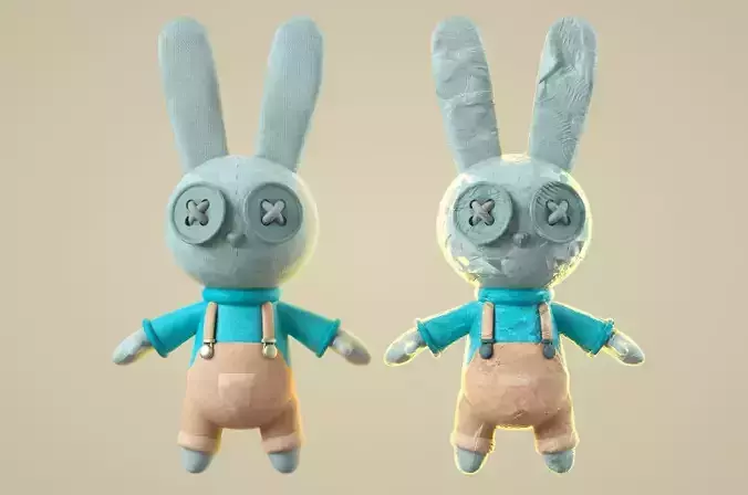 cartoon rabbit clay rabbit