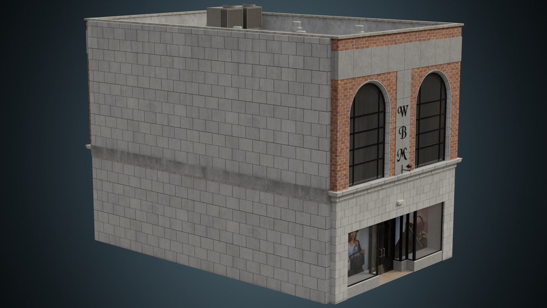 Building 22 Low-poly 3D model_1