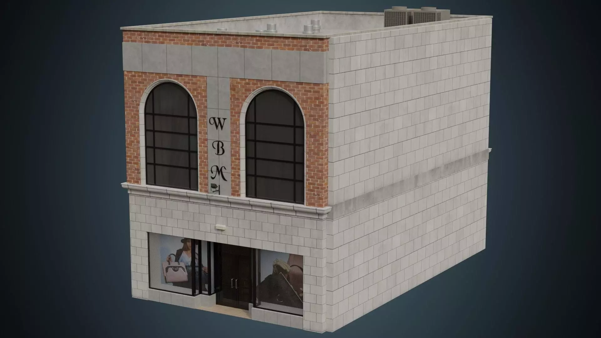 Building 22 Low-poly 3D model_0