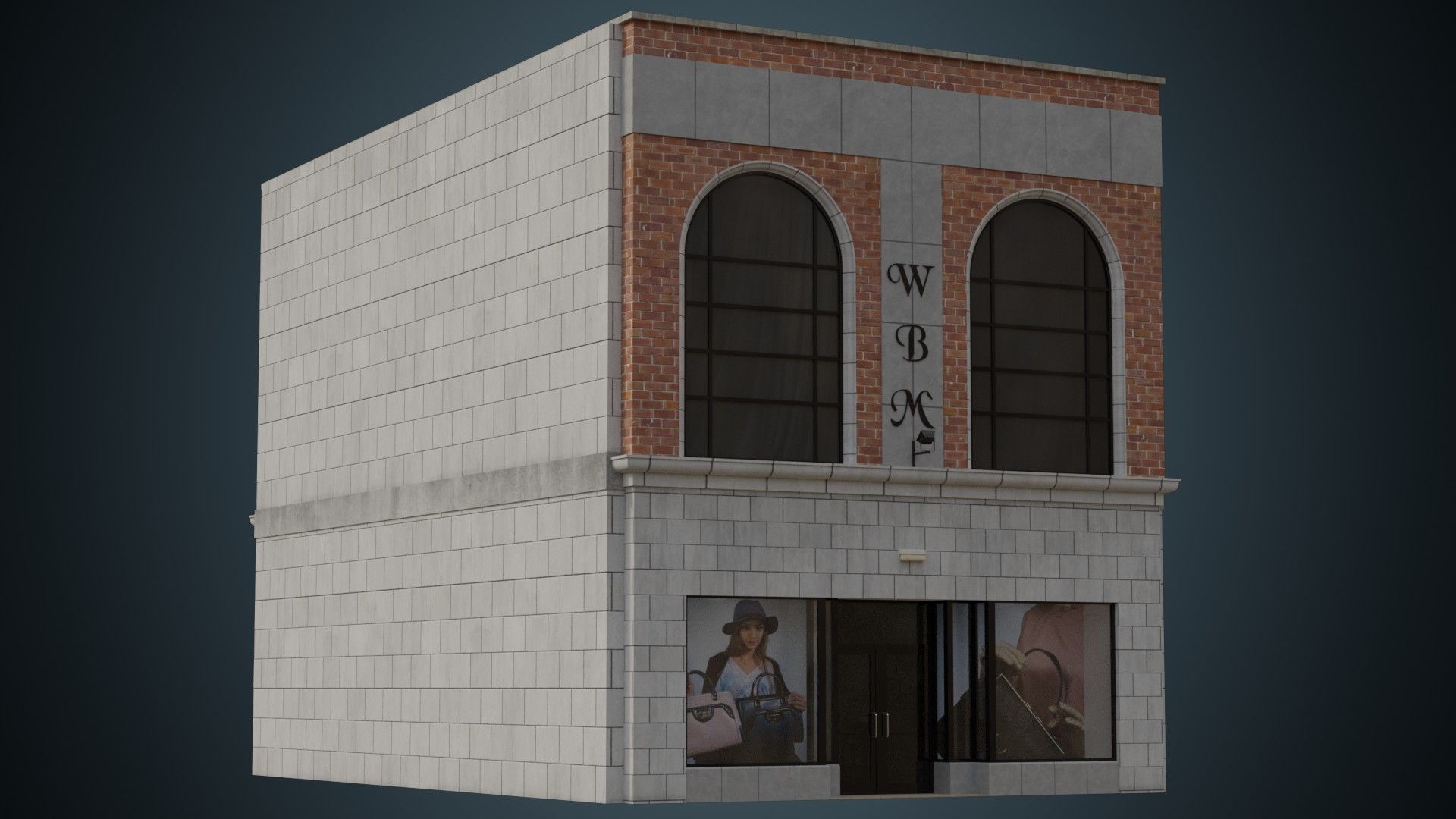 Building 22 Low-poly 3D model_3
