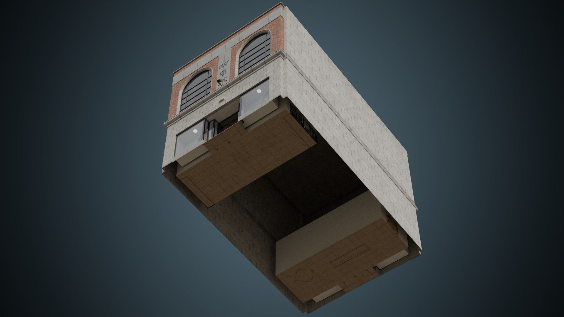 Building 22 Low-poly 3D model_4