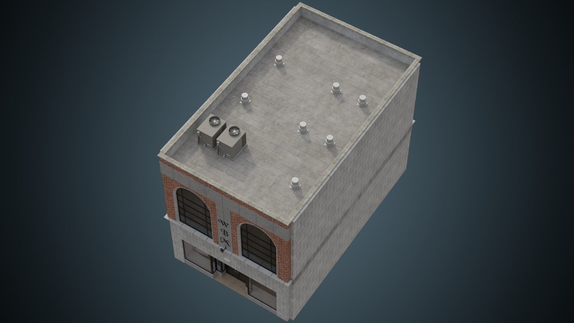 Building 22 Low-poly 3D model_2