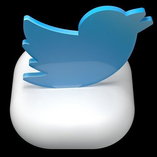 Twitter logo Icon Low-poly 3D model Low-poly 3D model