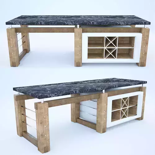 Island two different desks with drawers