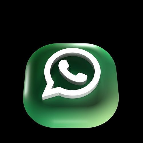 WhatsApp logo Icon Low-poly 3D model Low-poly 3D model