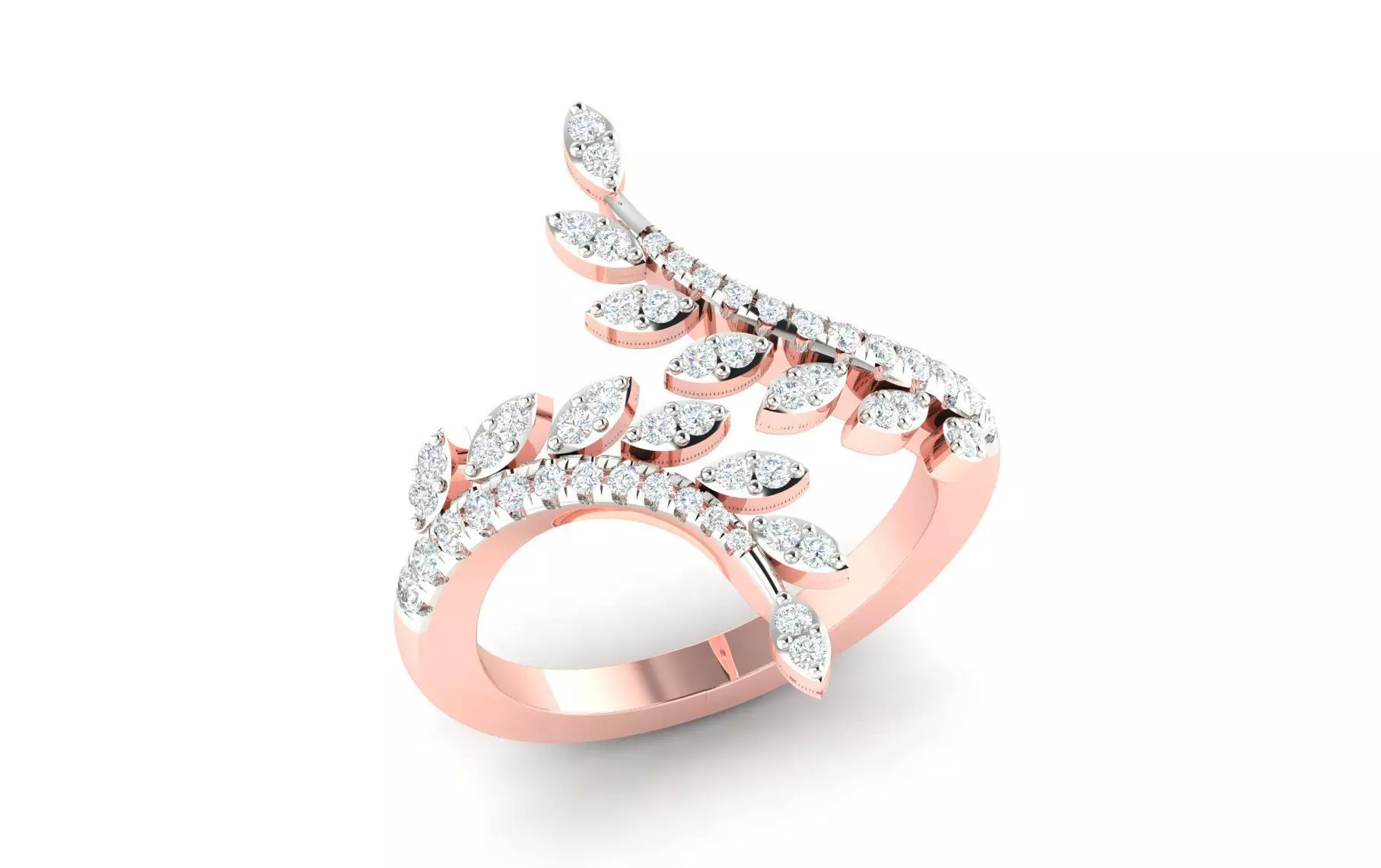 Solitaire Engagement Wedding Ring Open End Ring 3D print model_0