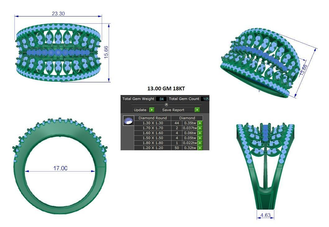 Solitaire Engagement Wedding Ring Bridal Band 3D print model_1