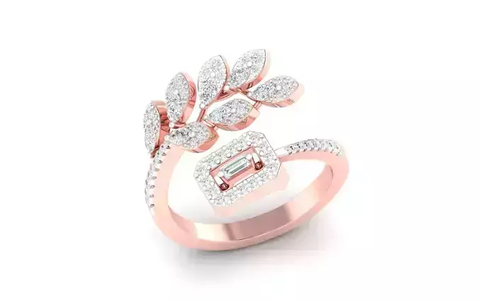 Solitaire Engagement Wedding Ring Cluster Flower Ring