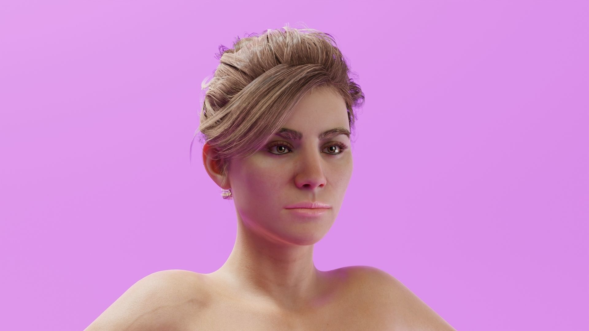 Realistic Female Character - Ashley 3D model_1