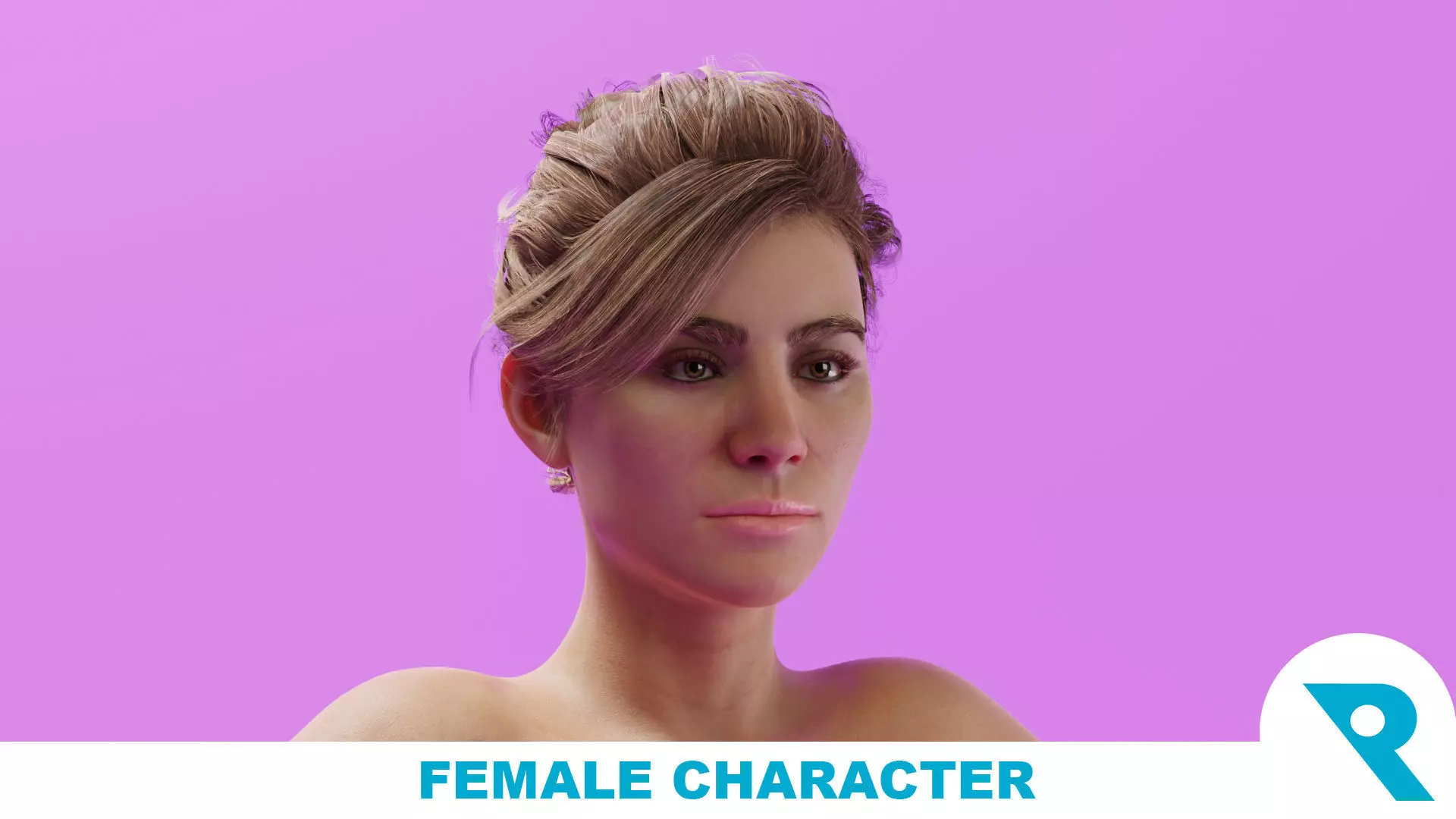 Realistic Female Character - Ashley 3D model_0