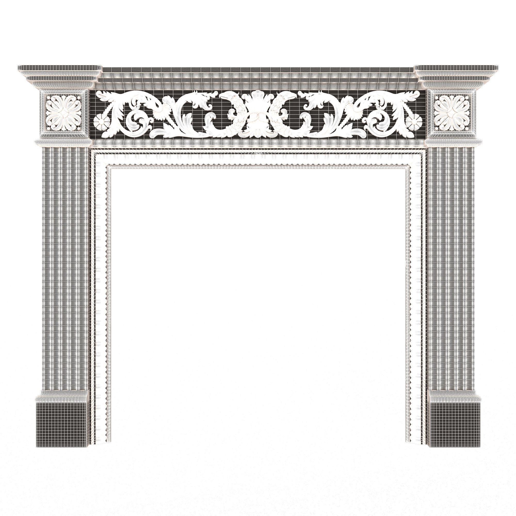 Classic Fireplace 03 Low-poly 3D model_6