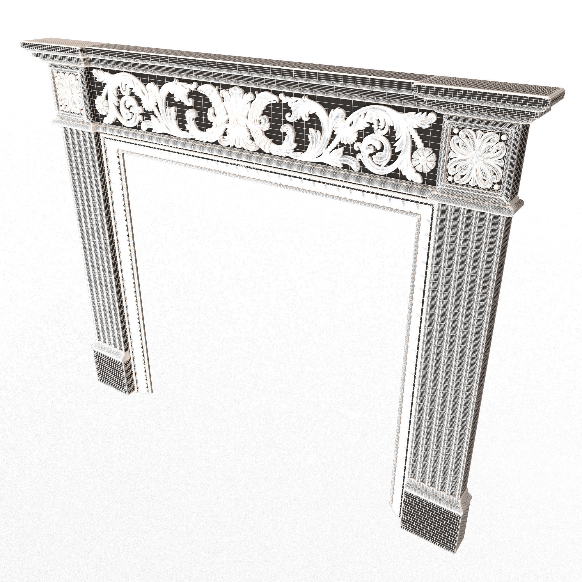 Classic Fireplace 03 Low-poly 3D model_8