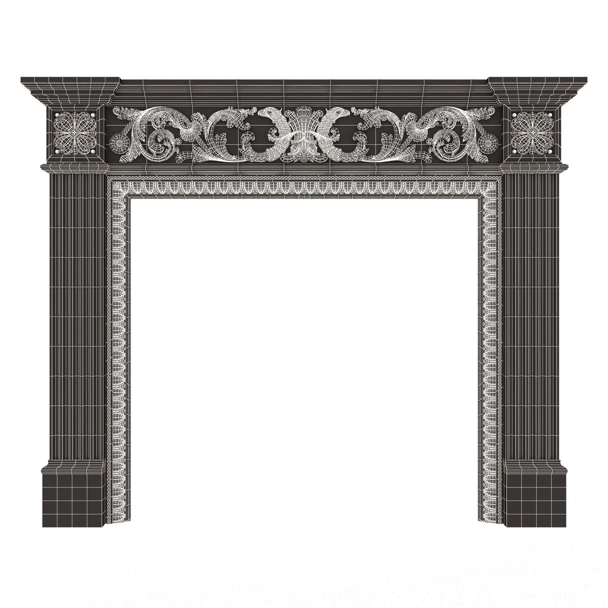Classic Fireplace 03 Low-poly 3D model_12