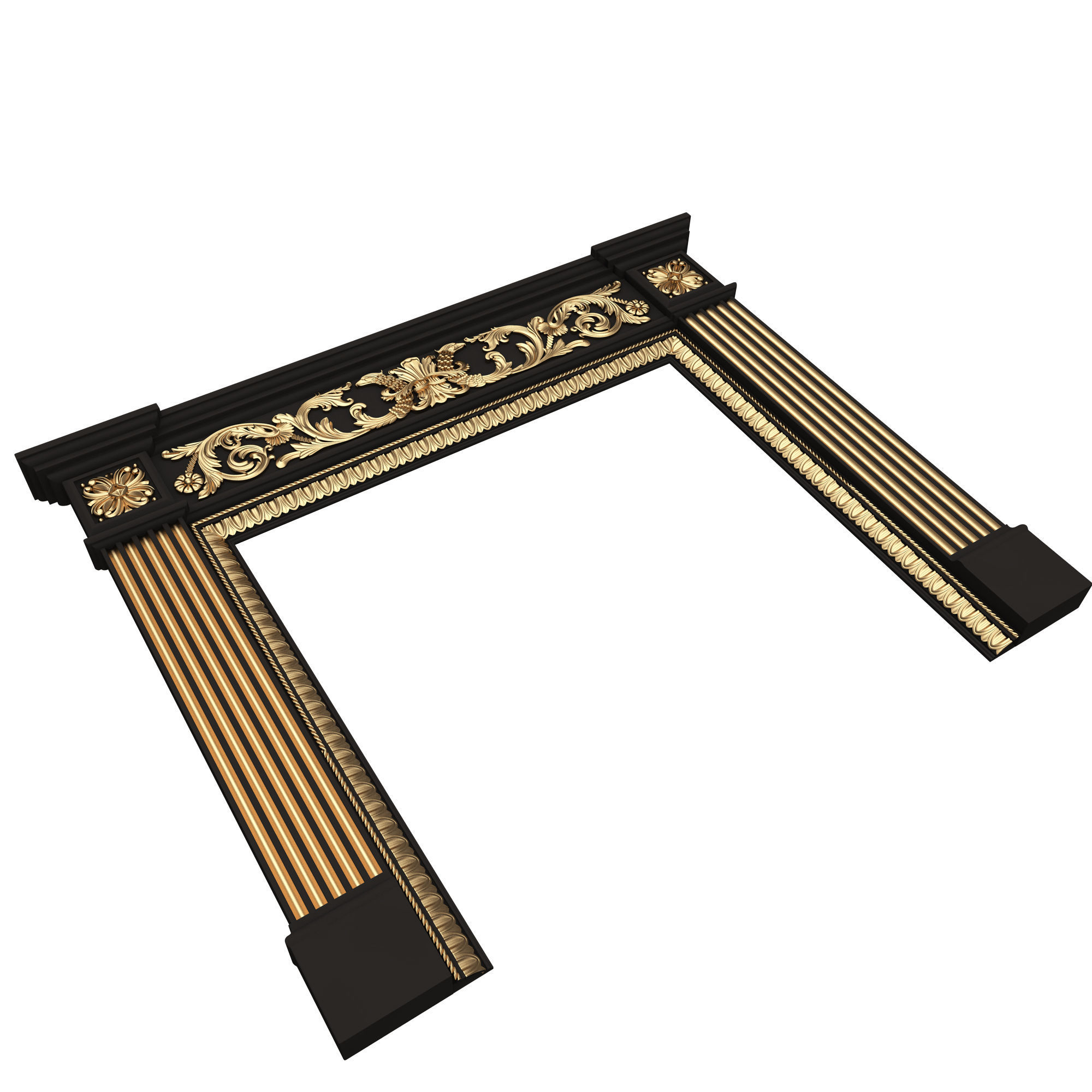 Classic Fireplace 03 Low-poly 3D model_5