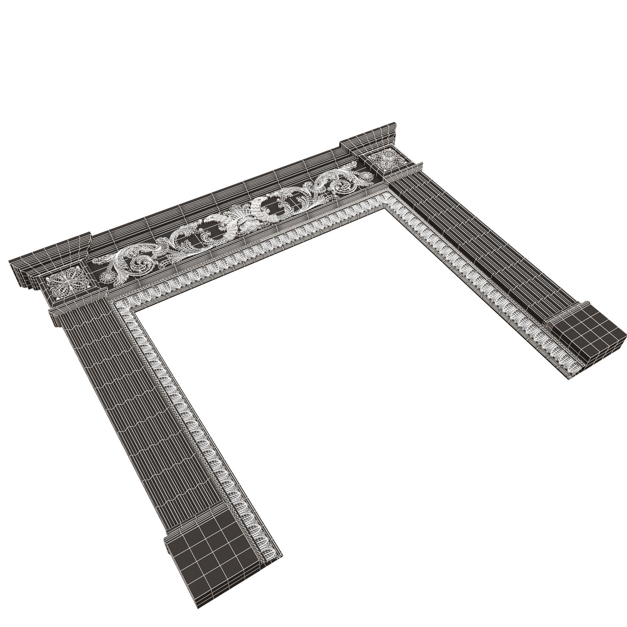 Classic Fireplace 03 Low-poly 3D model_17