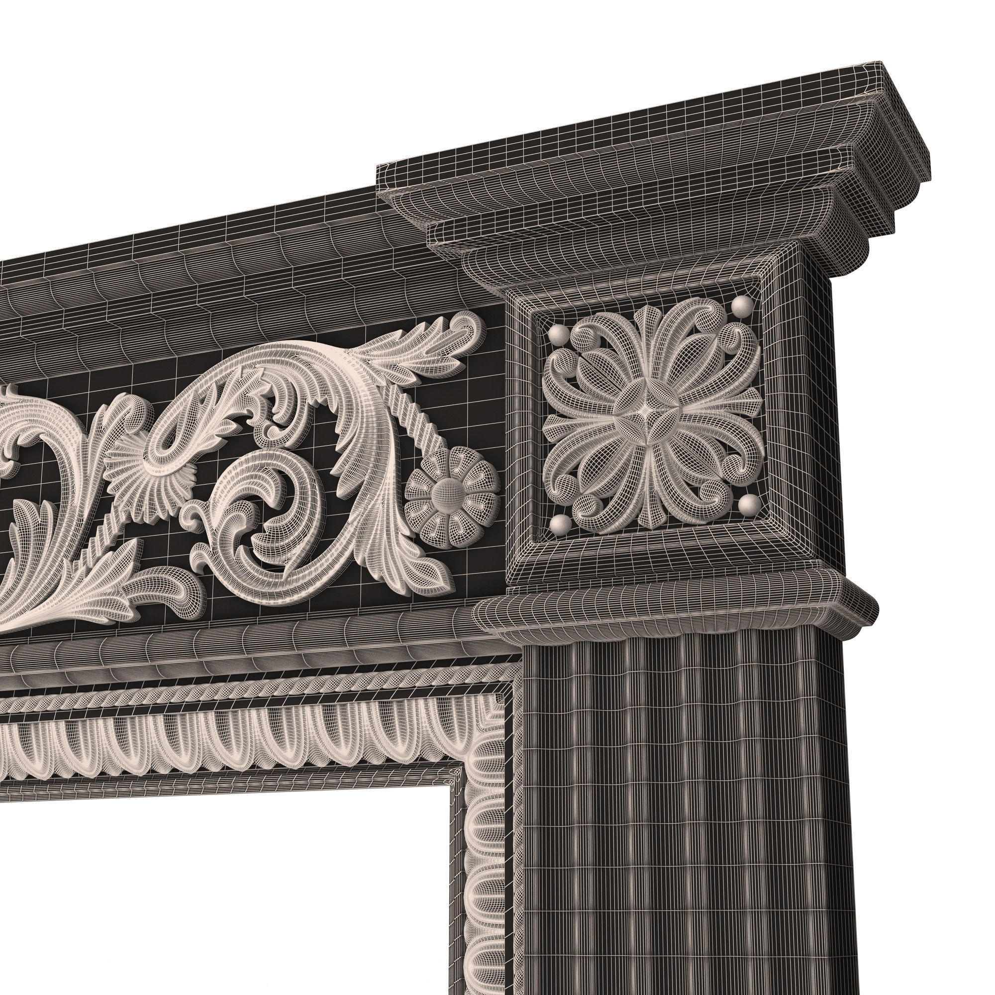 Classic Fireplace 03 Low-poly 3D model_10