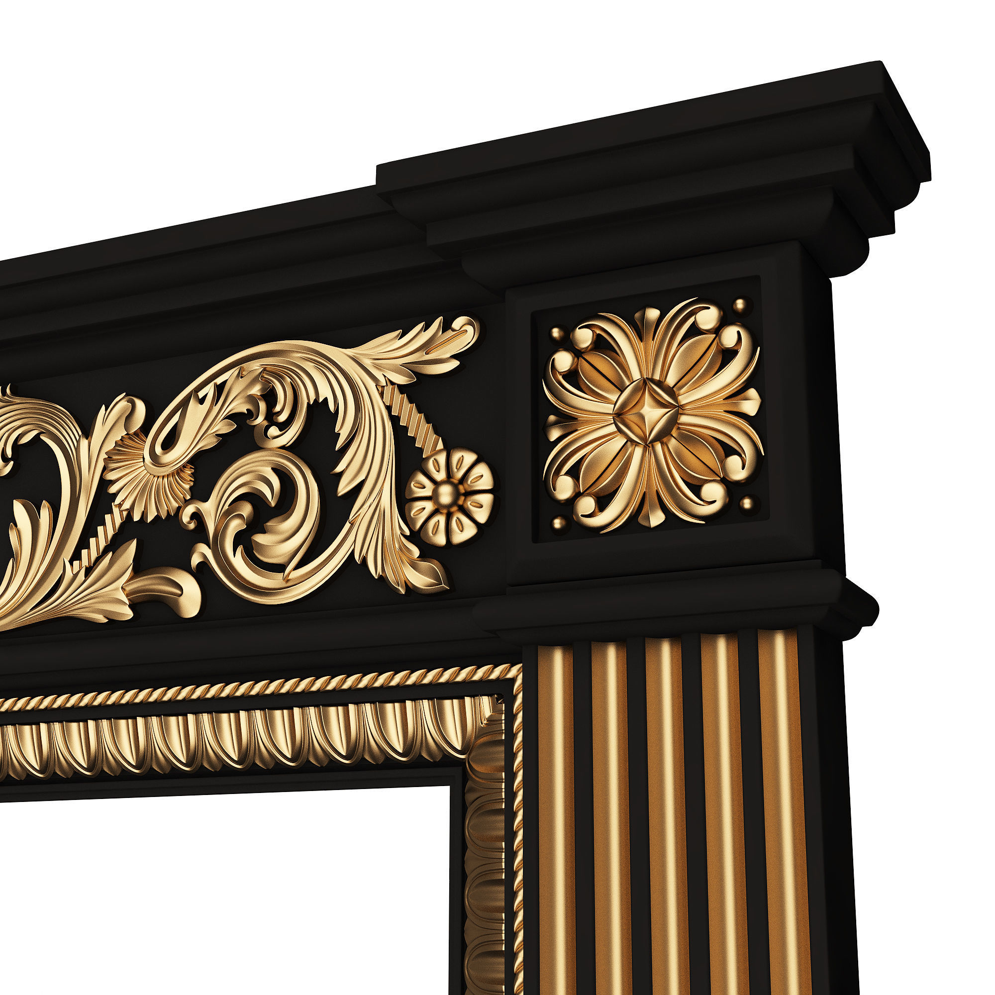 Classic Fireplace 03 Low-poly 3D model_4