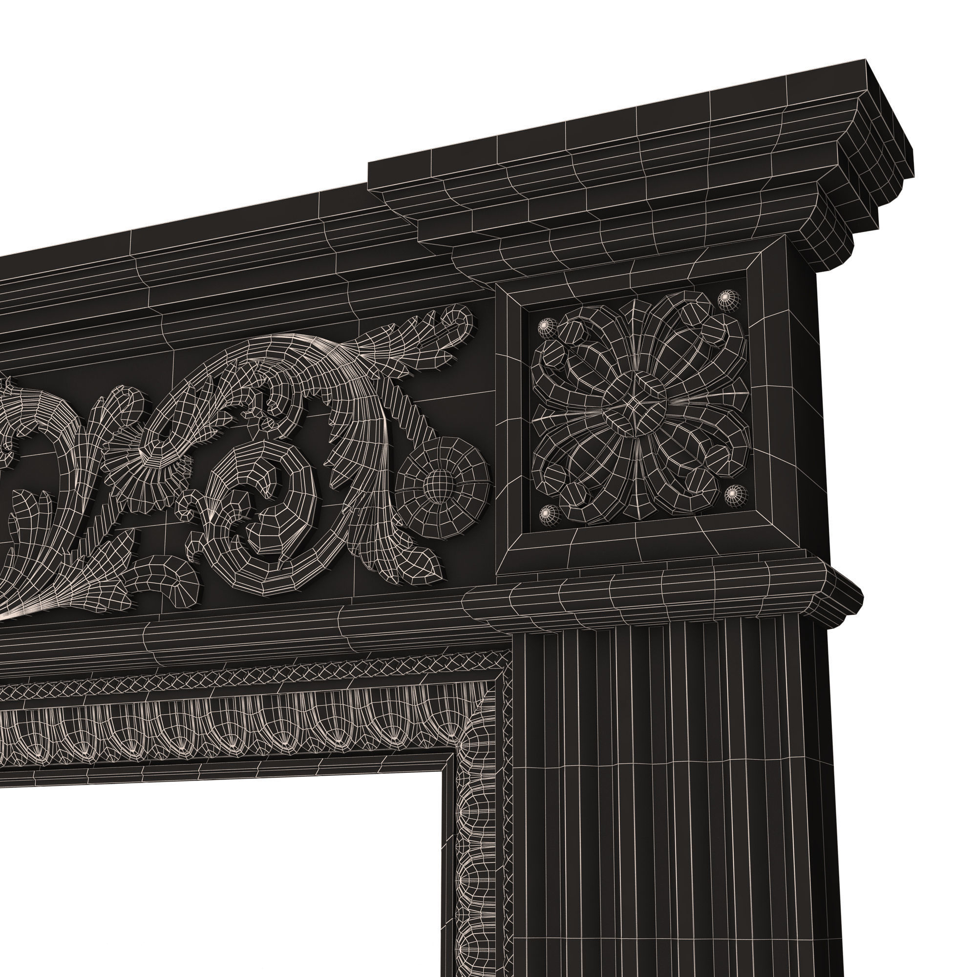 Classic Fireplace 03 Low-poly 3D model_16