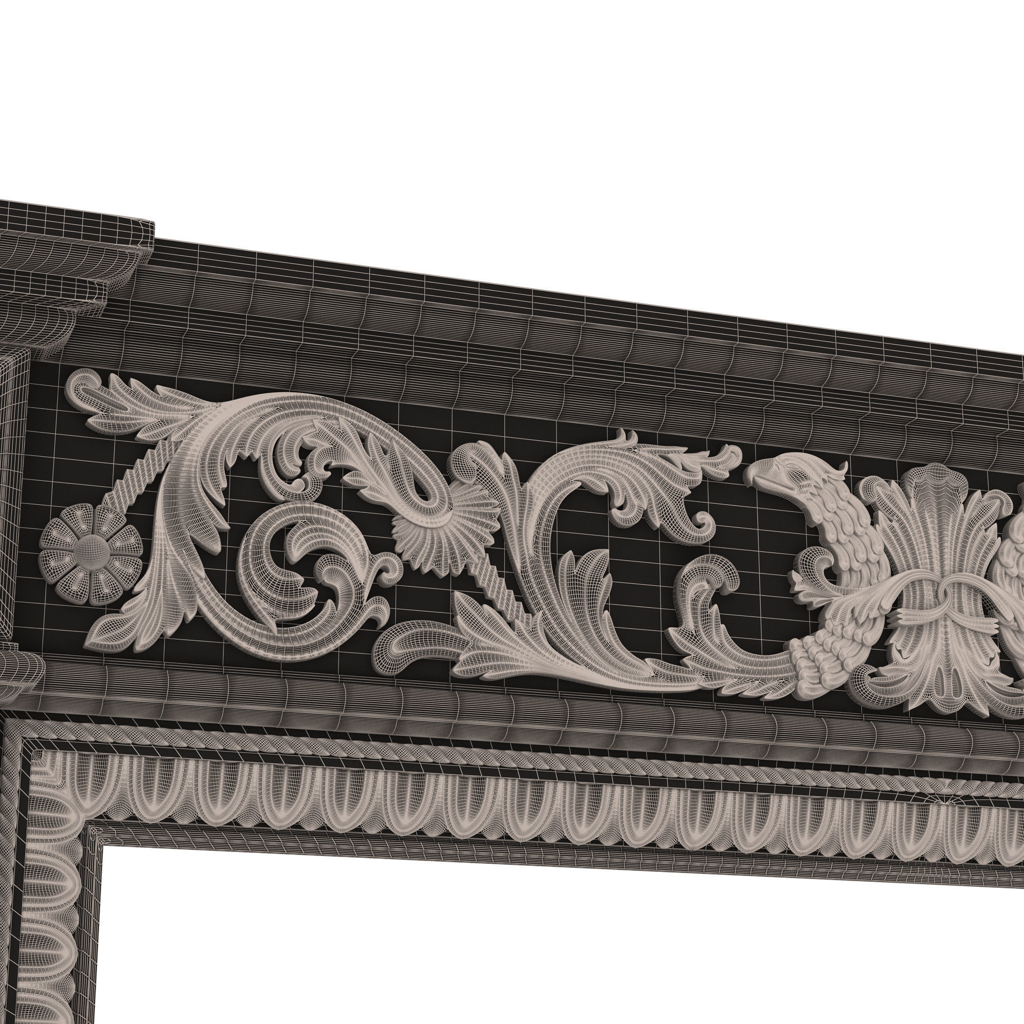 Classic Fireplace 03 Low-poly 3D model_9