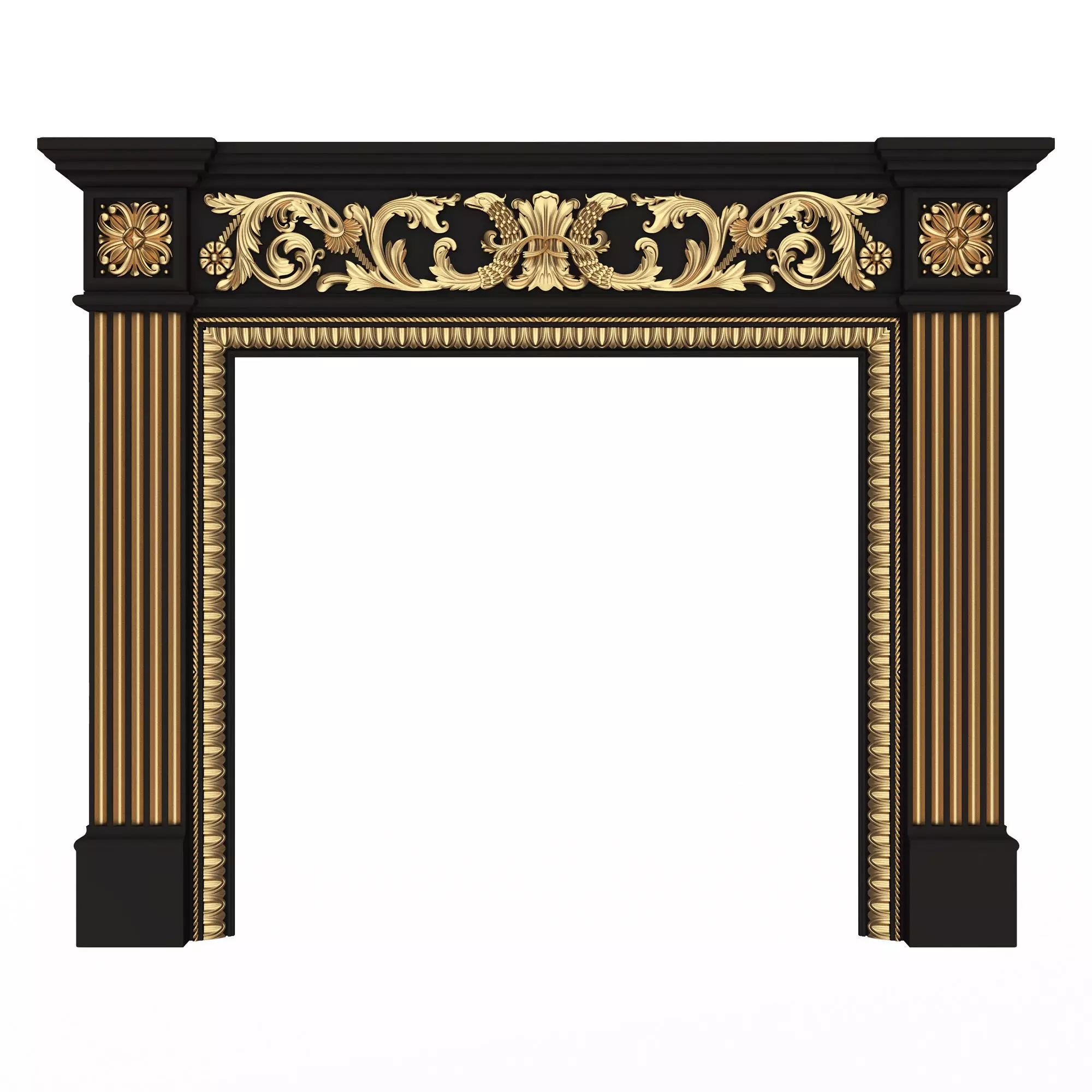 Classic Fireplace 03 Low-poly 3D model_0