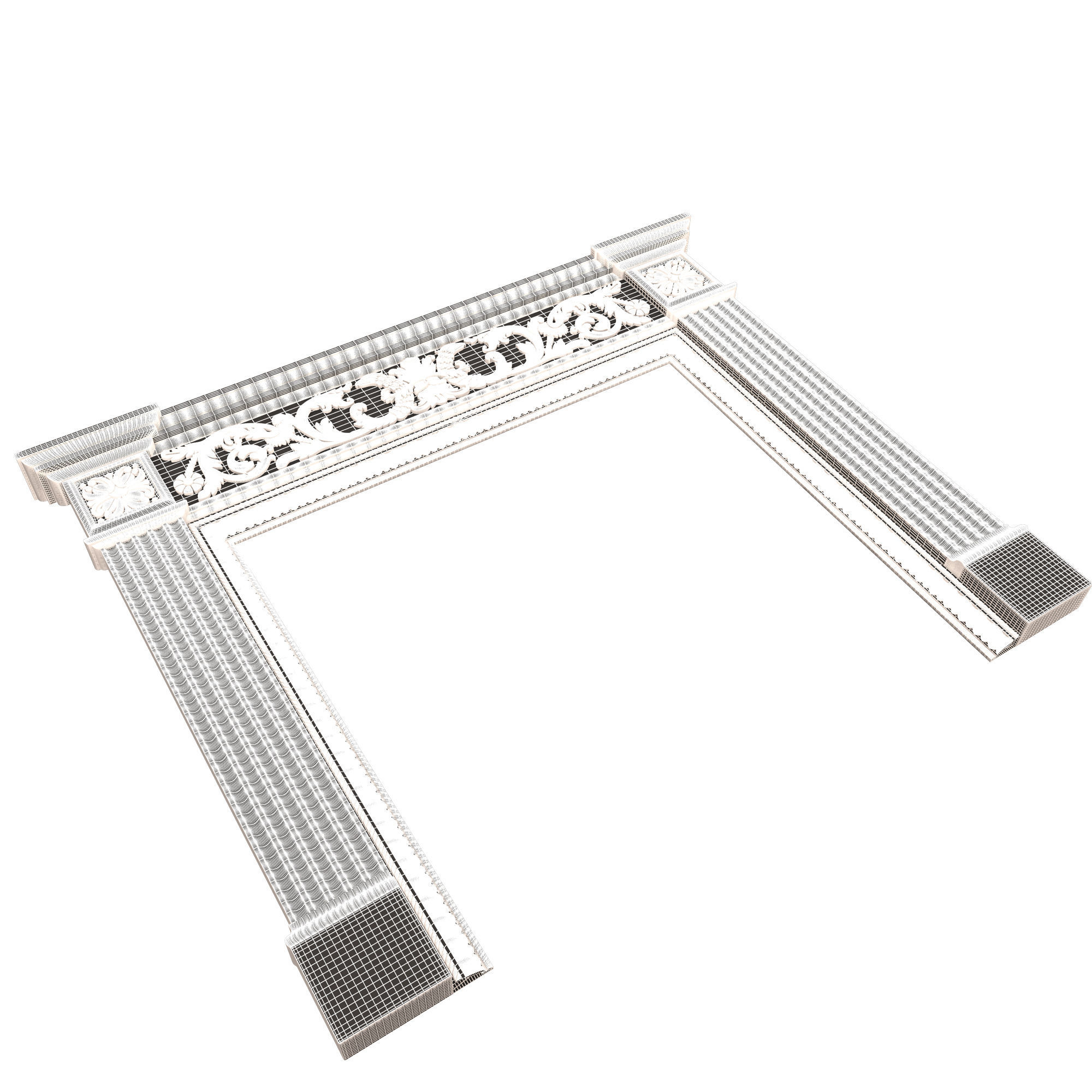 Classic Fireplace 03 Low-poly 3D model_11