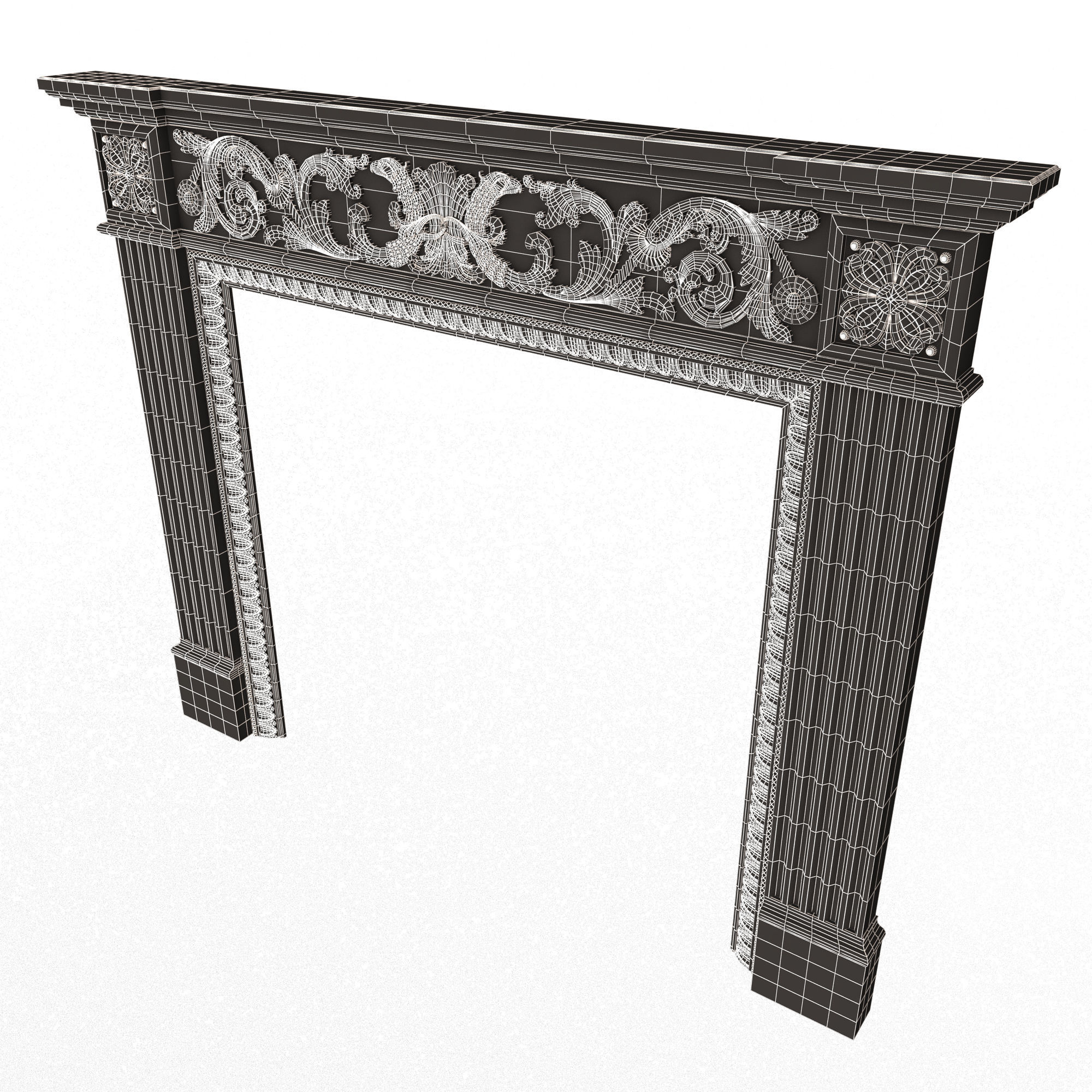 Classic Fireplace 03 Low-poly 3D model_14