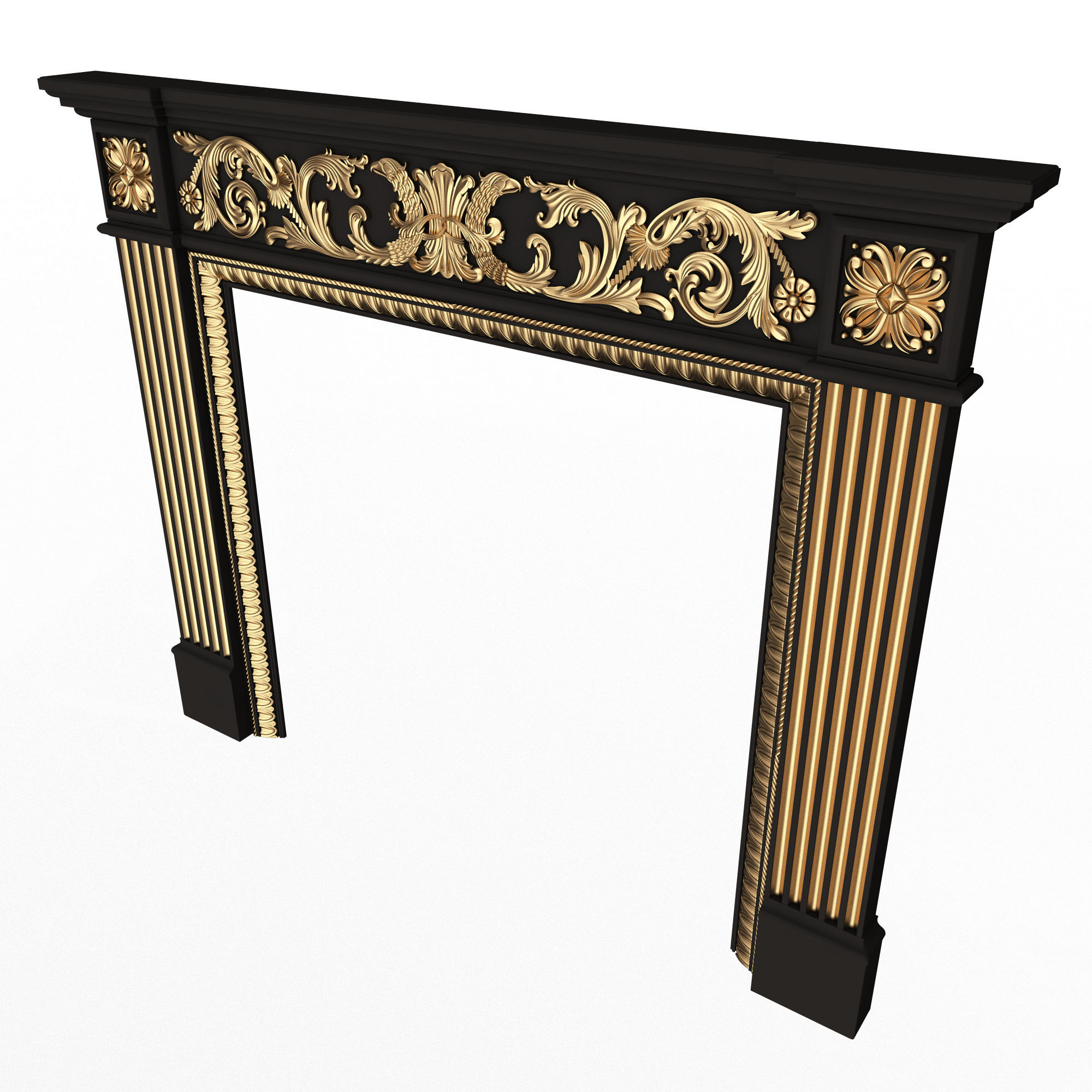 Classic Fireplace 03 Low-poly 3D model_2