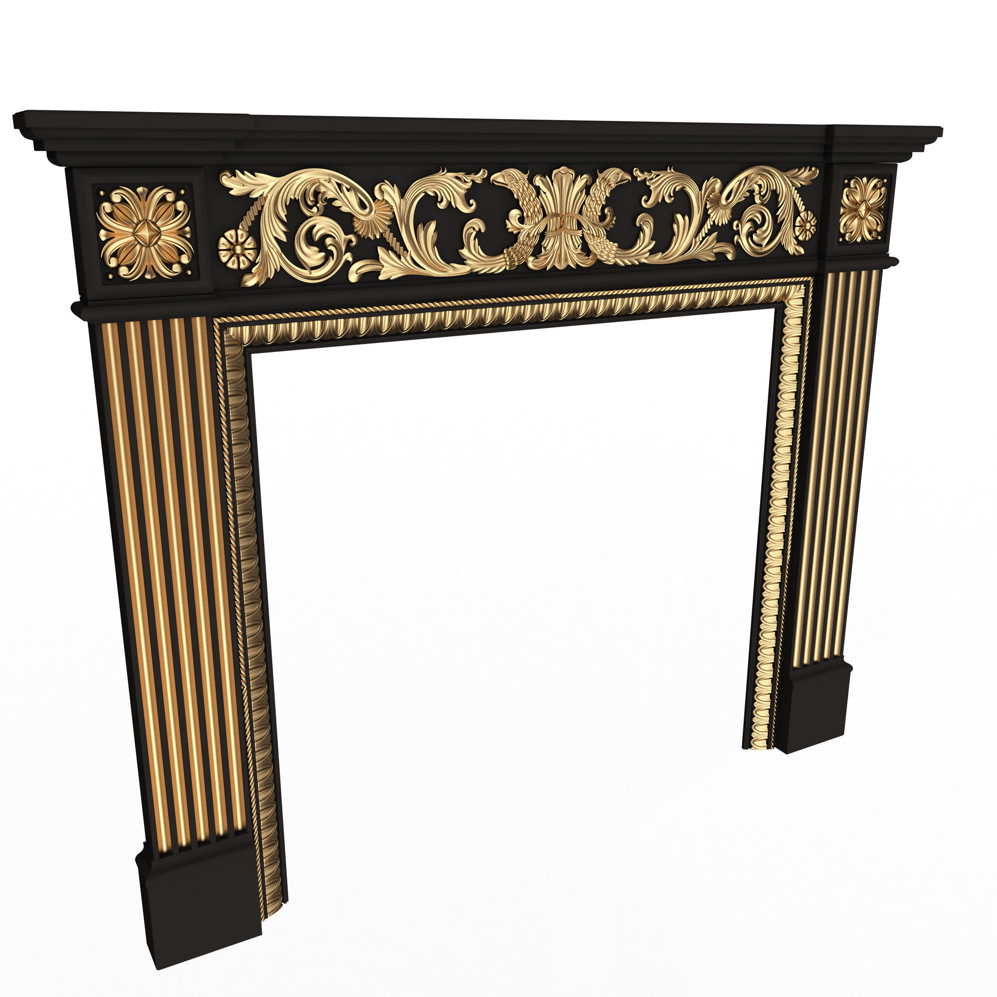 Classic Fireplace 03 Low-poly 3D model_1