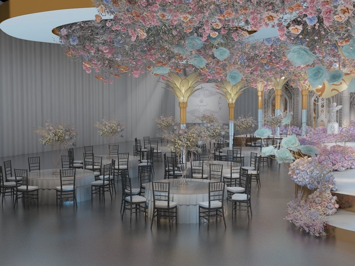  Wedding Banquet Hall 3 3D model_7