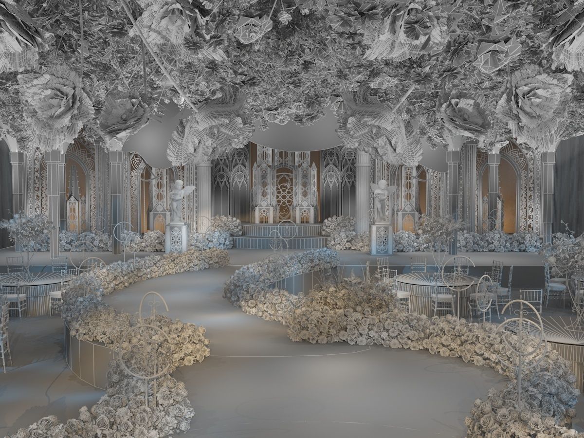  Wedding Banquet Hall 3 3D model_19