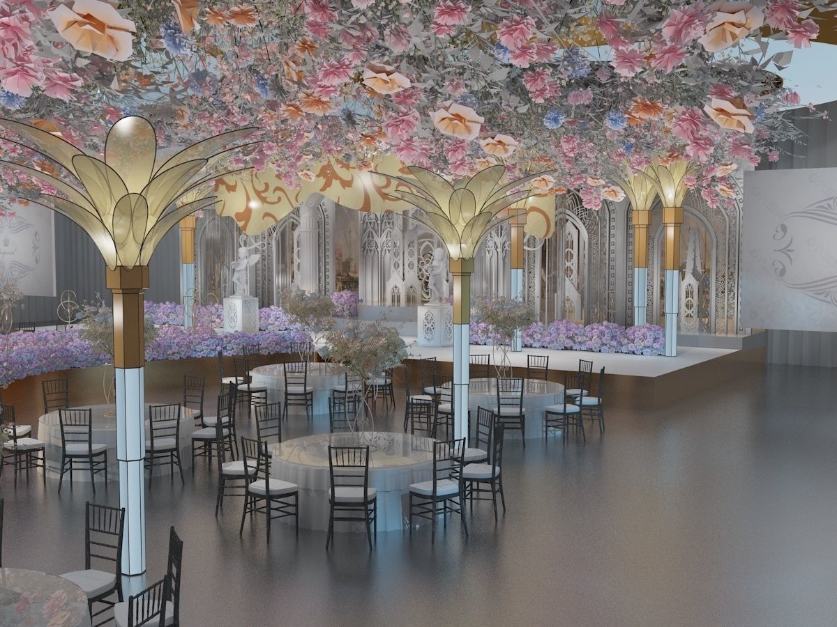  Wedding Banquet Hall 3 3D model_8
